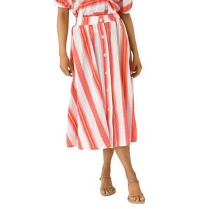 NEW NEVER A WALLFLOWER button down skirt in pink and orange stripe
